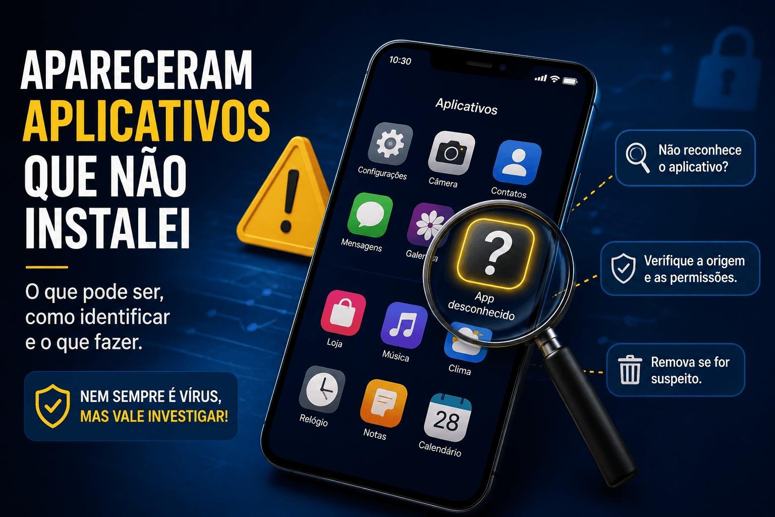 Apareceram aplicativos que não instalei: o que fazer?