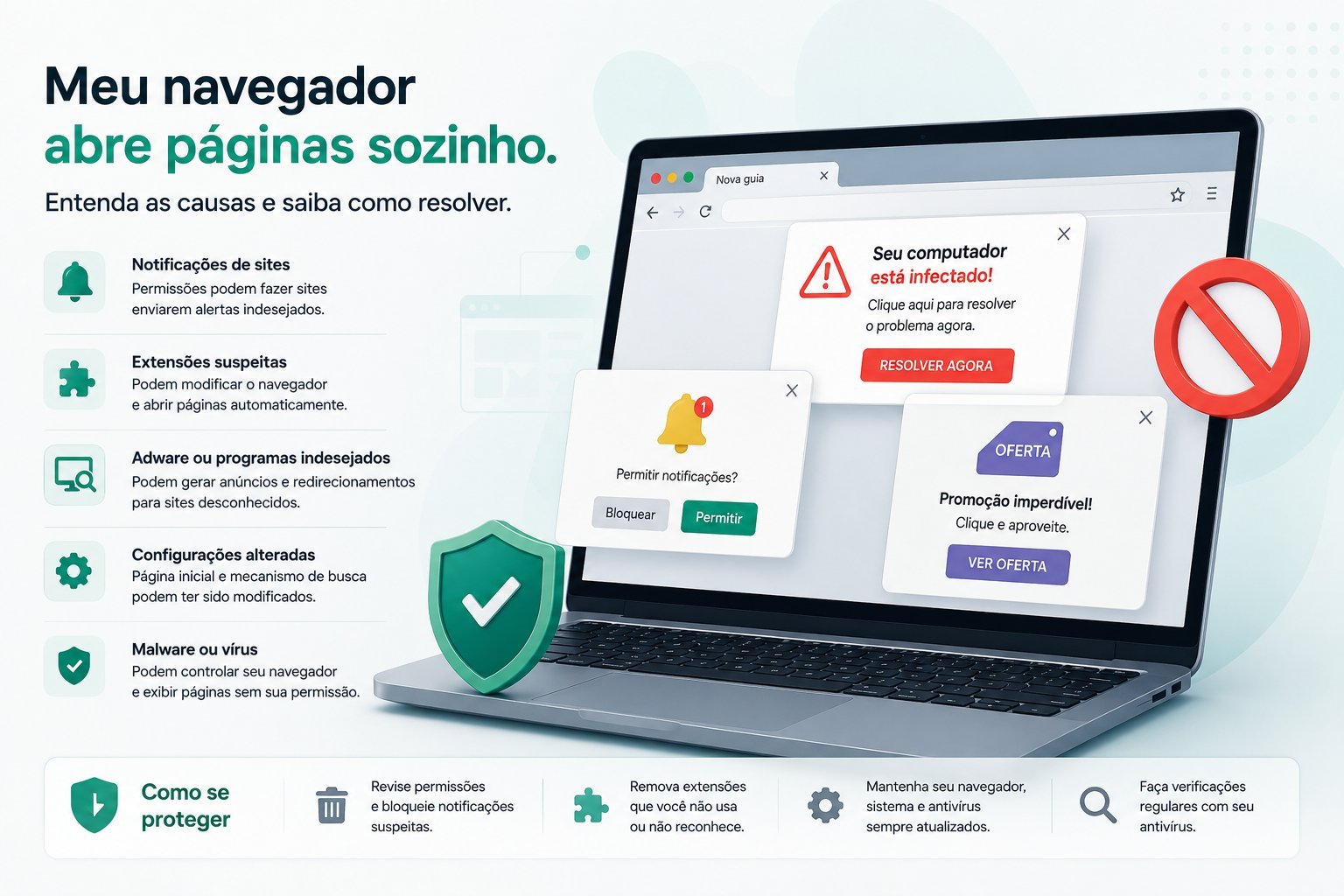 Meu navegador abre páginas sozinho: entenda as causas e saiba como resolver