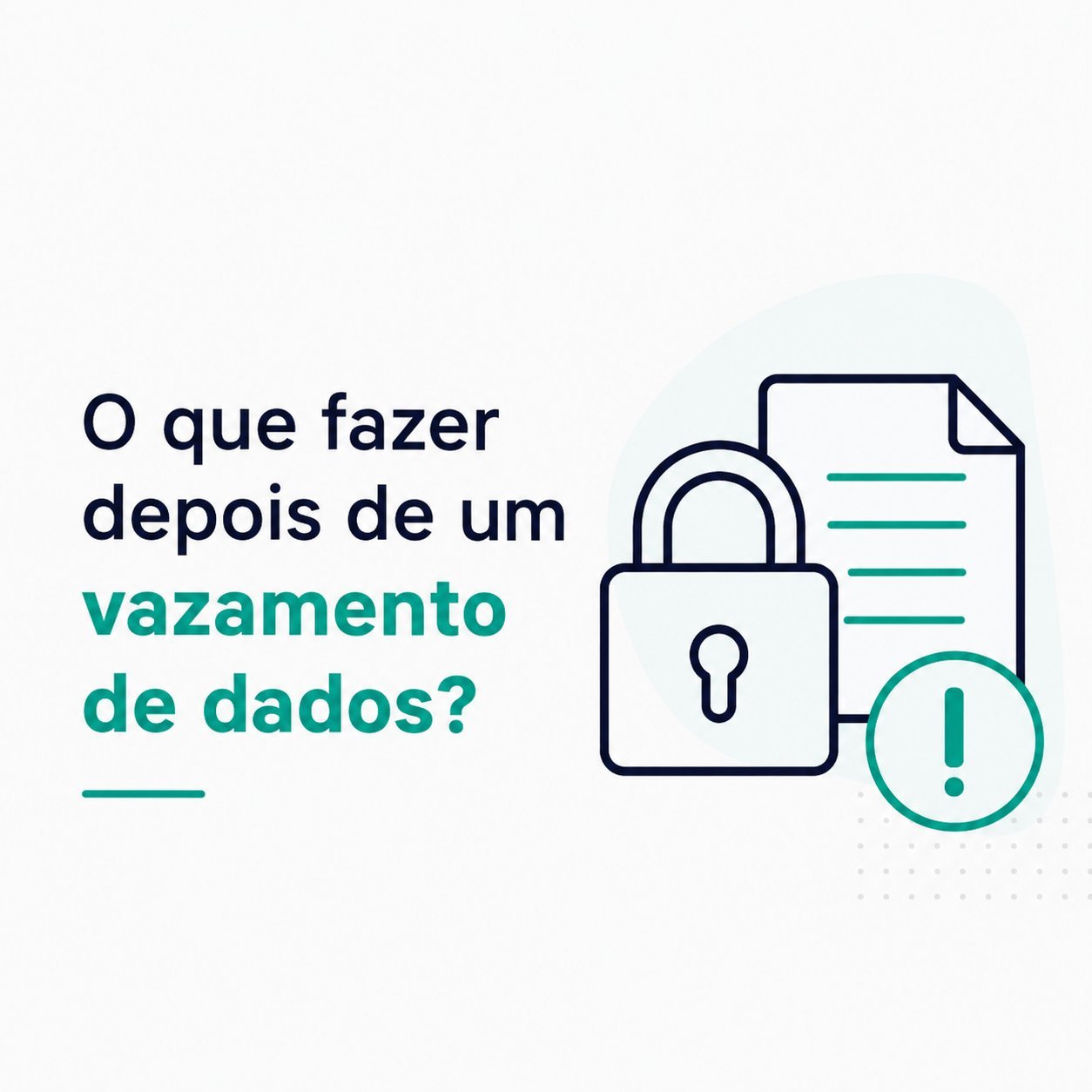 Documento com cadeado e símbolo de alerta, representando proteção contra vazamento de dados